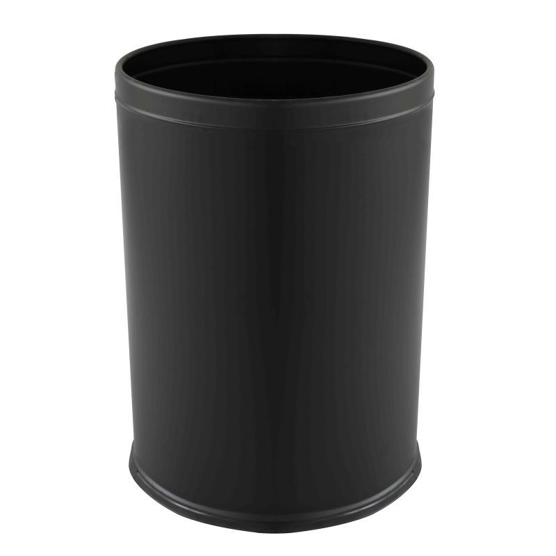 Poubelle ronde en acier noir mat 240 L