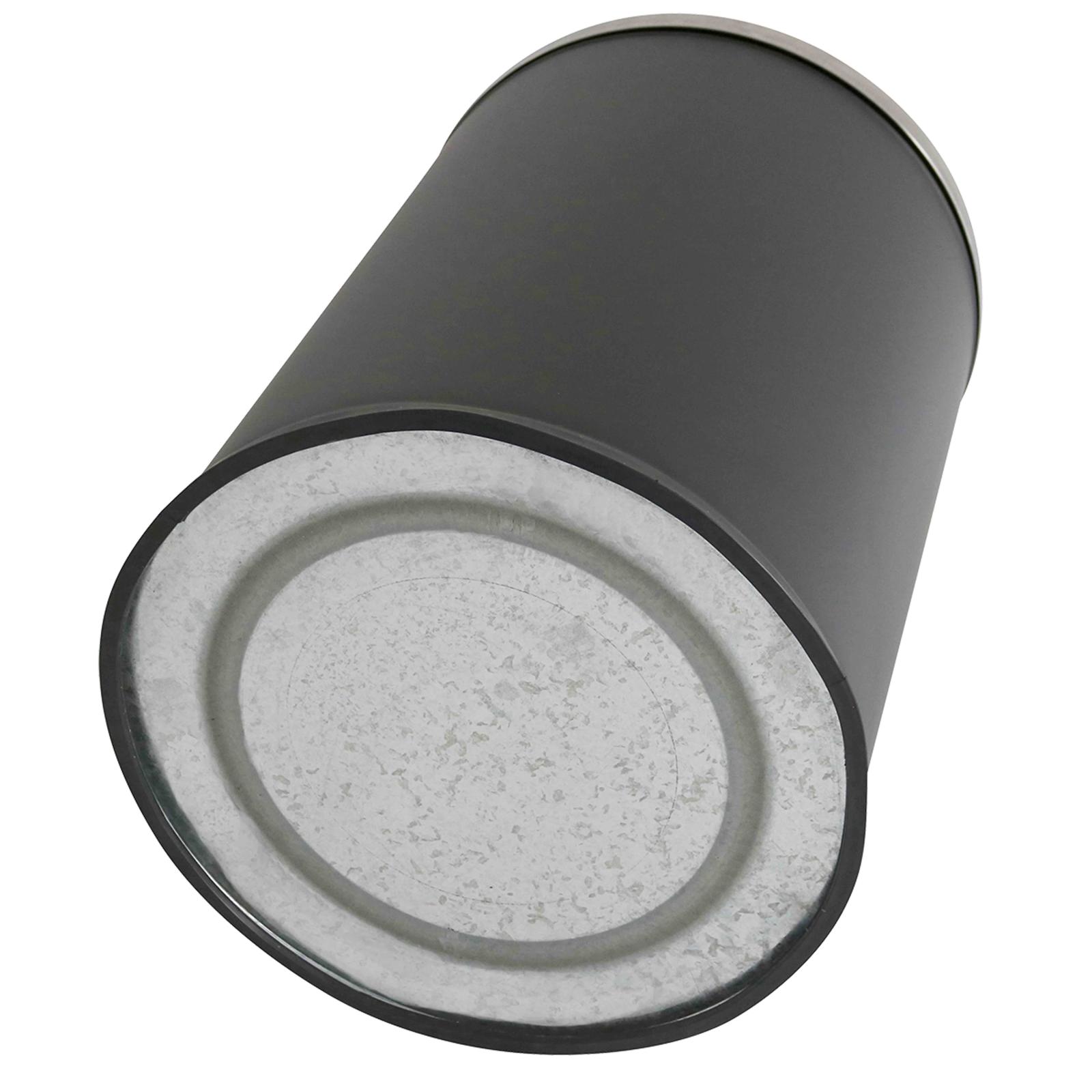 Poubelle ronde en acier noir mat 240 L