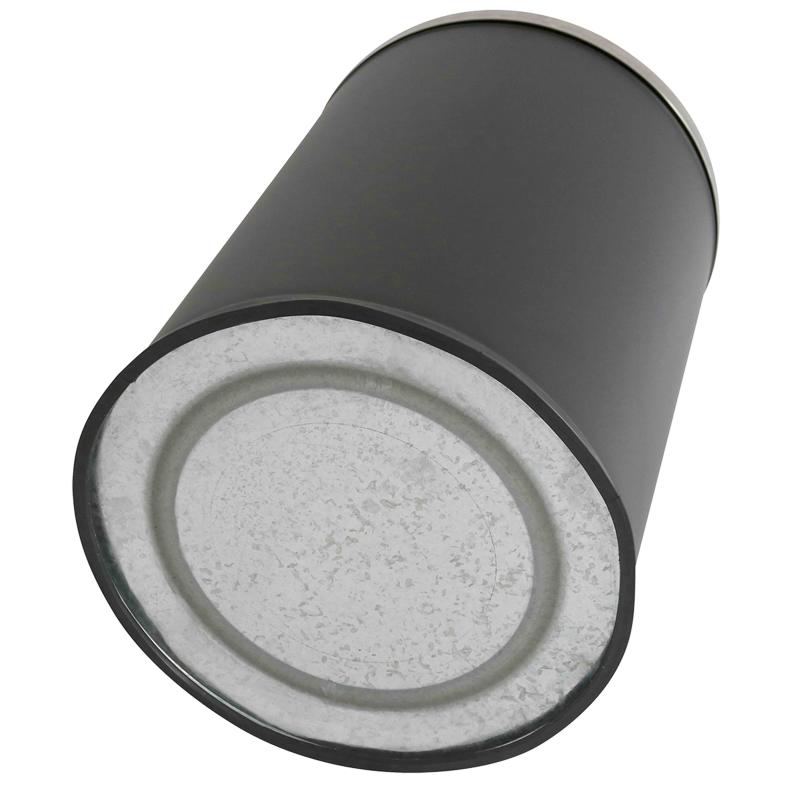 Poubelle ronde en acier noir mat 240 L