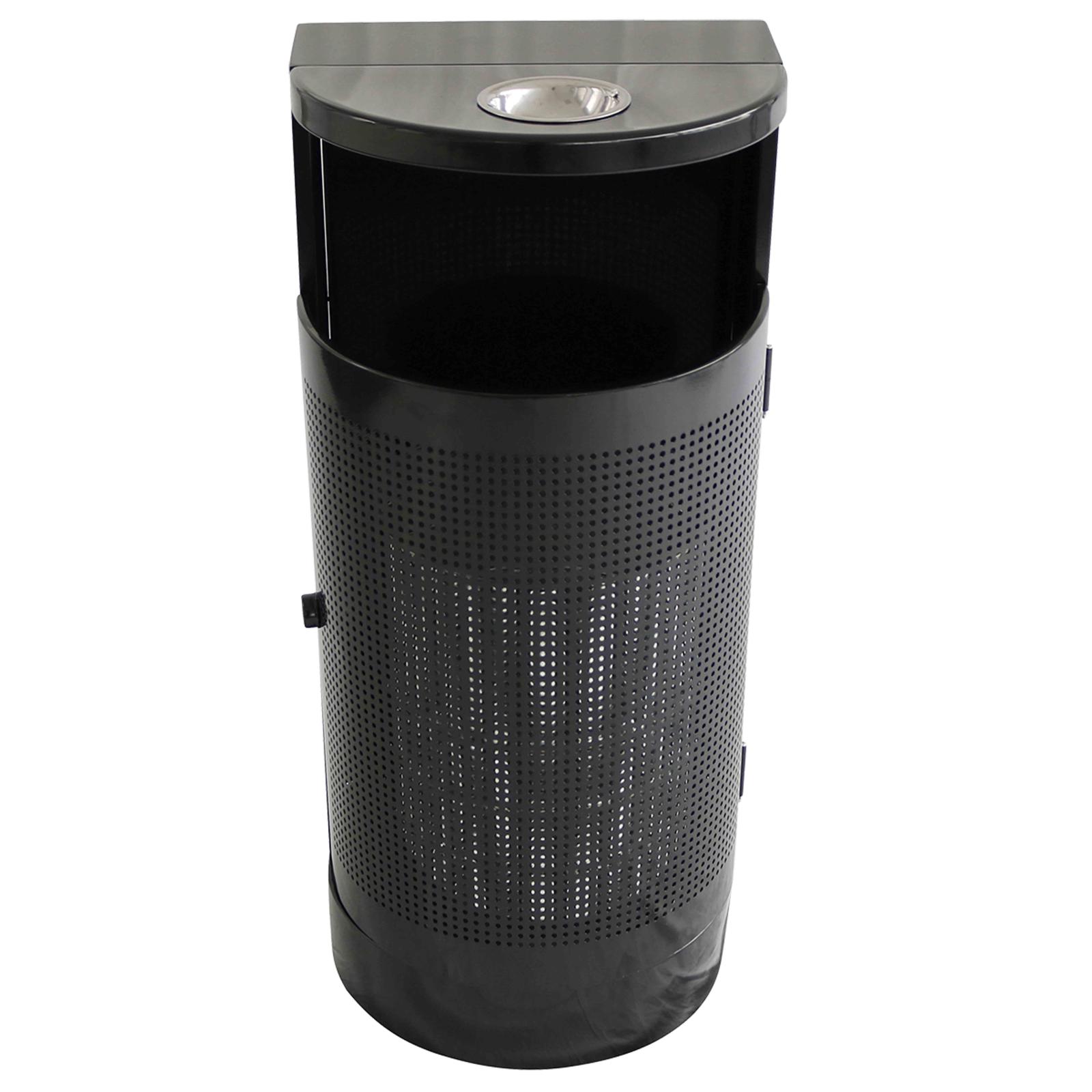 Poubelle murale d'extérieur en acier et cendrier - 29 L