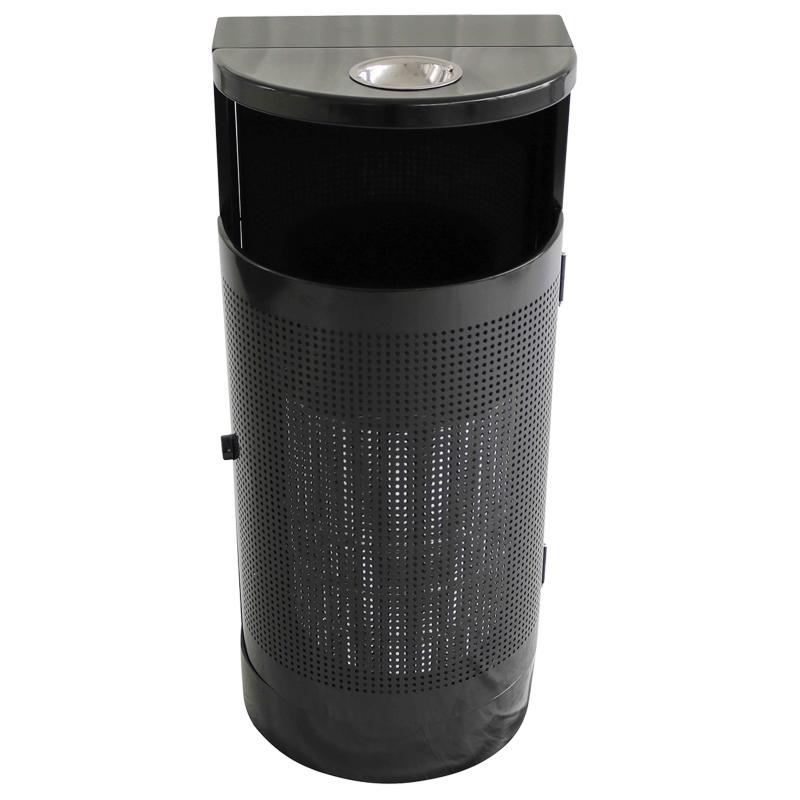 Poubelle murale d'extérieur en acier et cendrier - 29 L