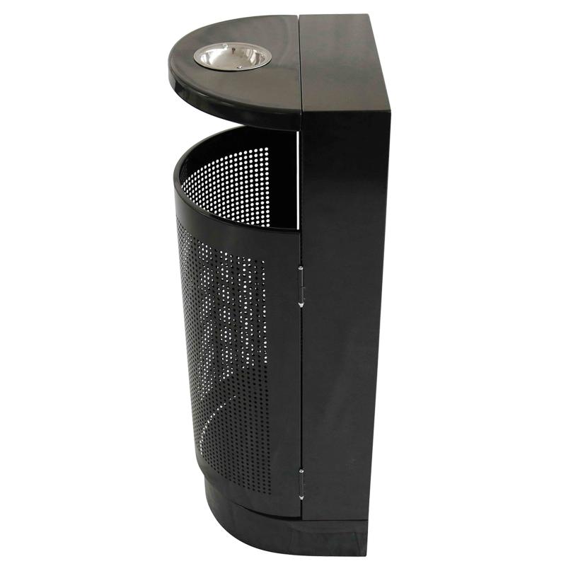 Poubelle murale d'extérieur en acier et cendrier - 29 L