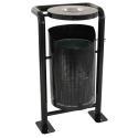 Poubelle d'extérieur sur pieds avec cendrier - 30L