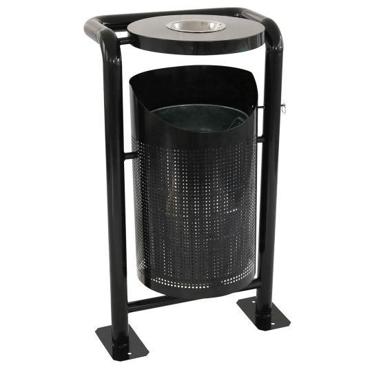 Poubelle d'extérieur sur pieds avec cendrier - 30L