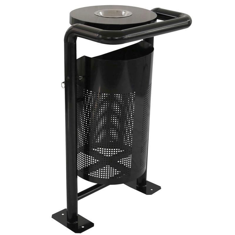Poubelle d'extérieur sur pieds avec cendrier - 30L
