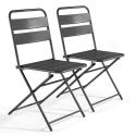 Lot de 2 chaises pliantes en acier thermolaqué