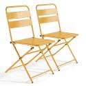 Lot de 2 chaises pliantes en acier thermolaqué