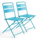 Lot de 2 chaises pliantes en acier thermolaqué