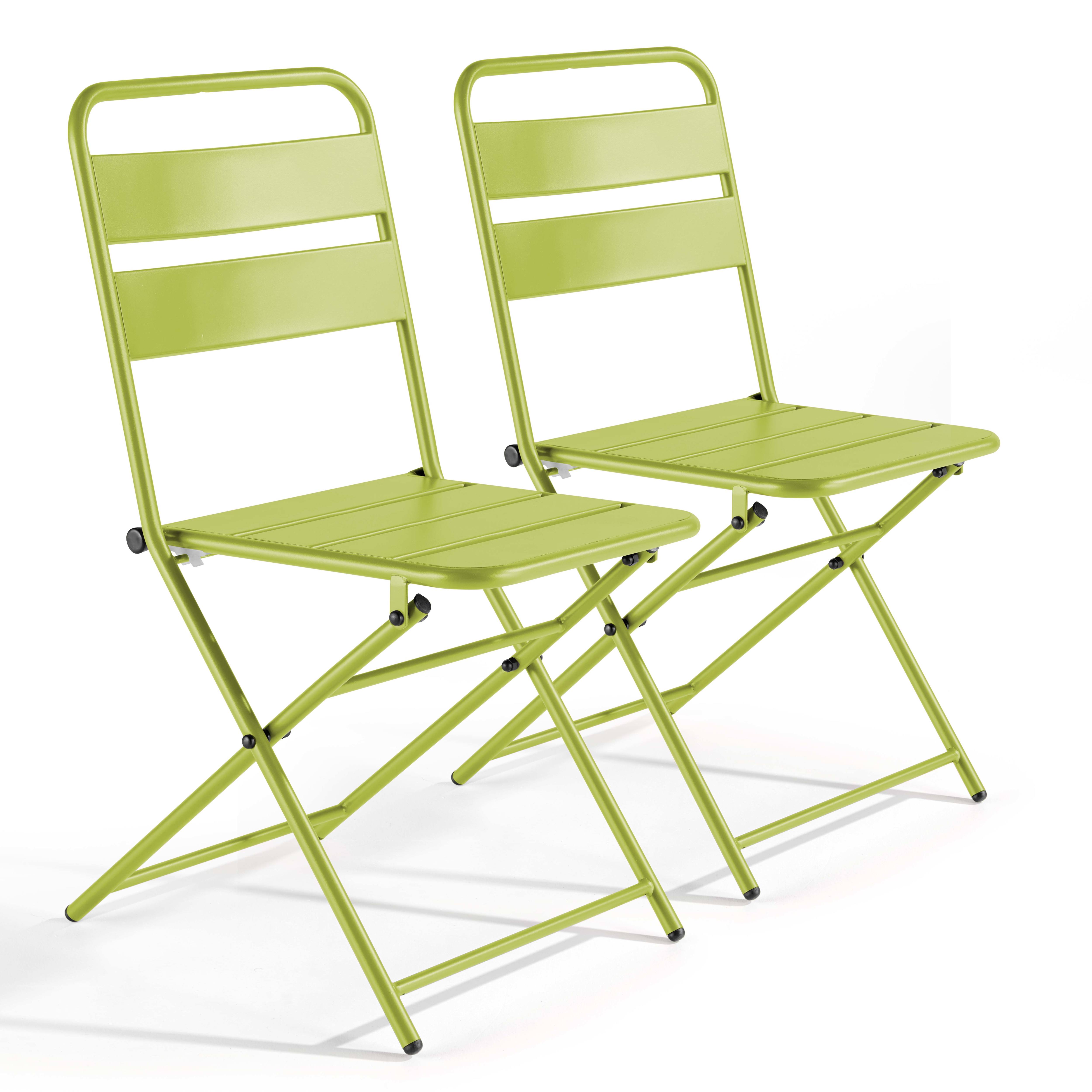 Chaises de terrasse de restaurant en métal thermolaqué pliantes - Lot de 2