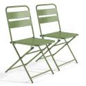 Lot de 2 chaises pliantes en acier thermolaqué