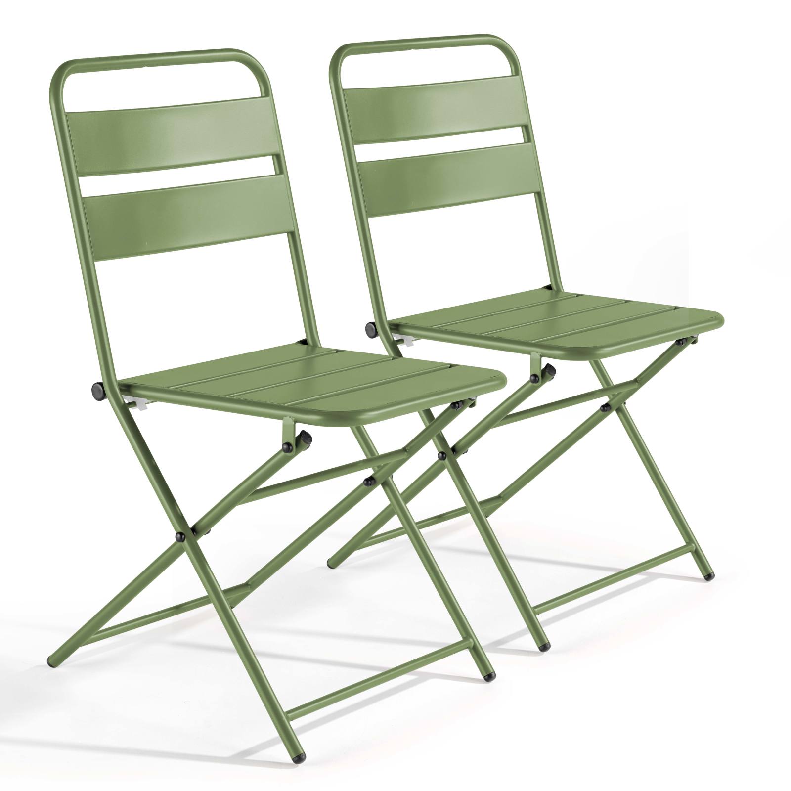 Lot de 2 chaises pliantes en acier thermolaqué
