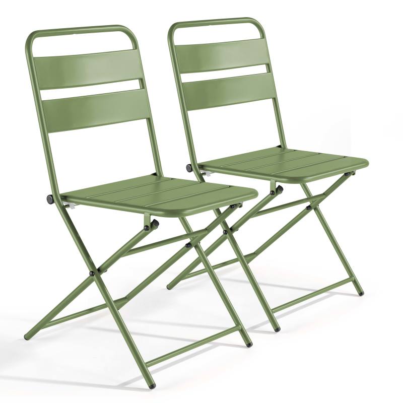Lot de 2 chaises pliantes en acier thermolaqué