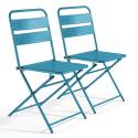 Lot de 2 chaises pliantes en acier thermolaqué