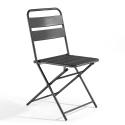 Lot de 2 chaises pliantes en acier thermolaqué
