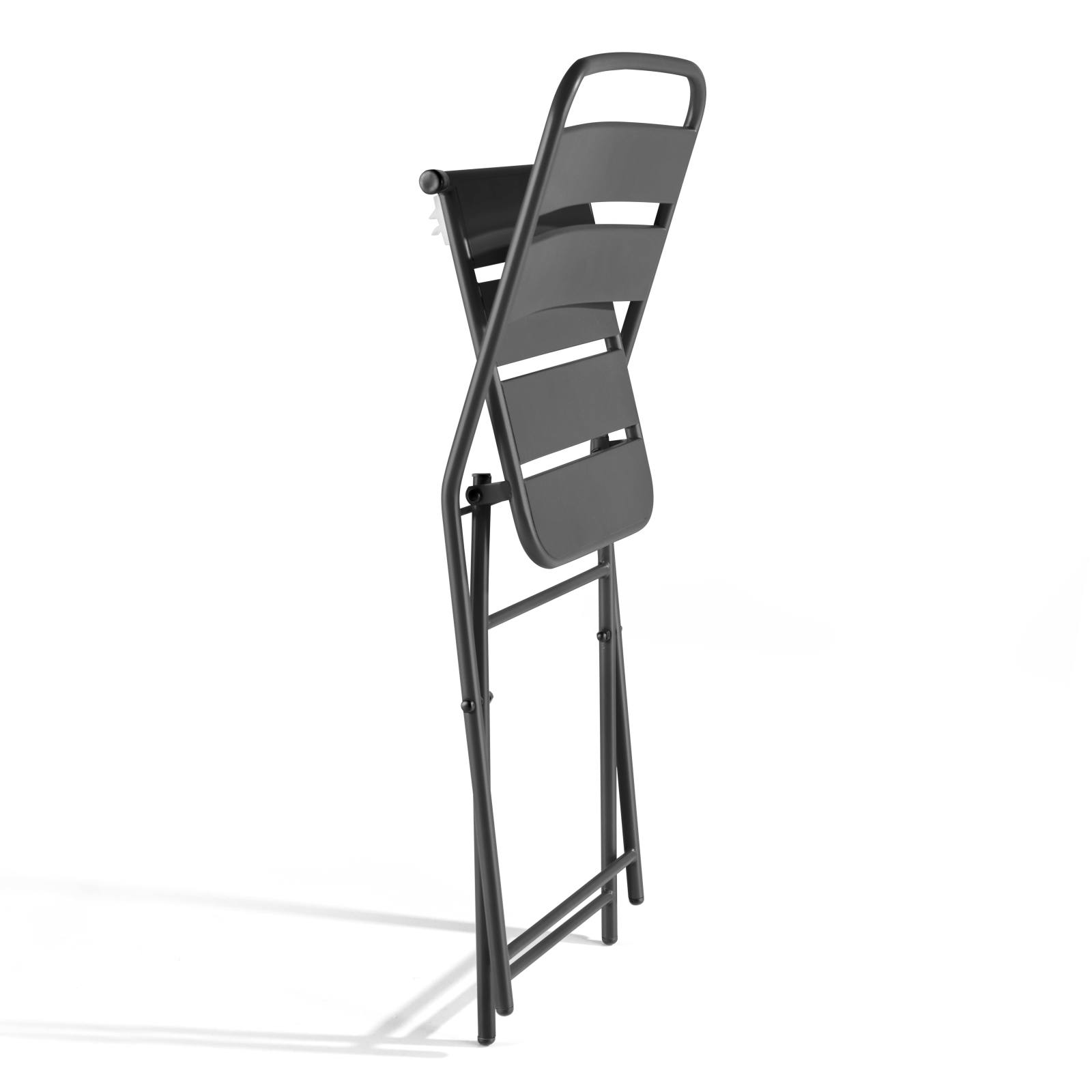 Lot de 2 chaises pliantes en acier thermolaqué Lot de 2 chaises pliantes en acier thermolaqué