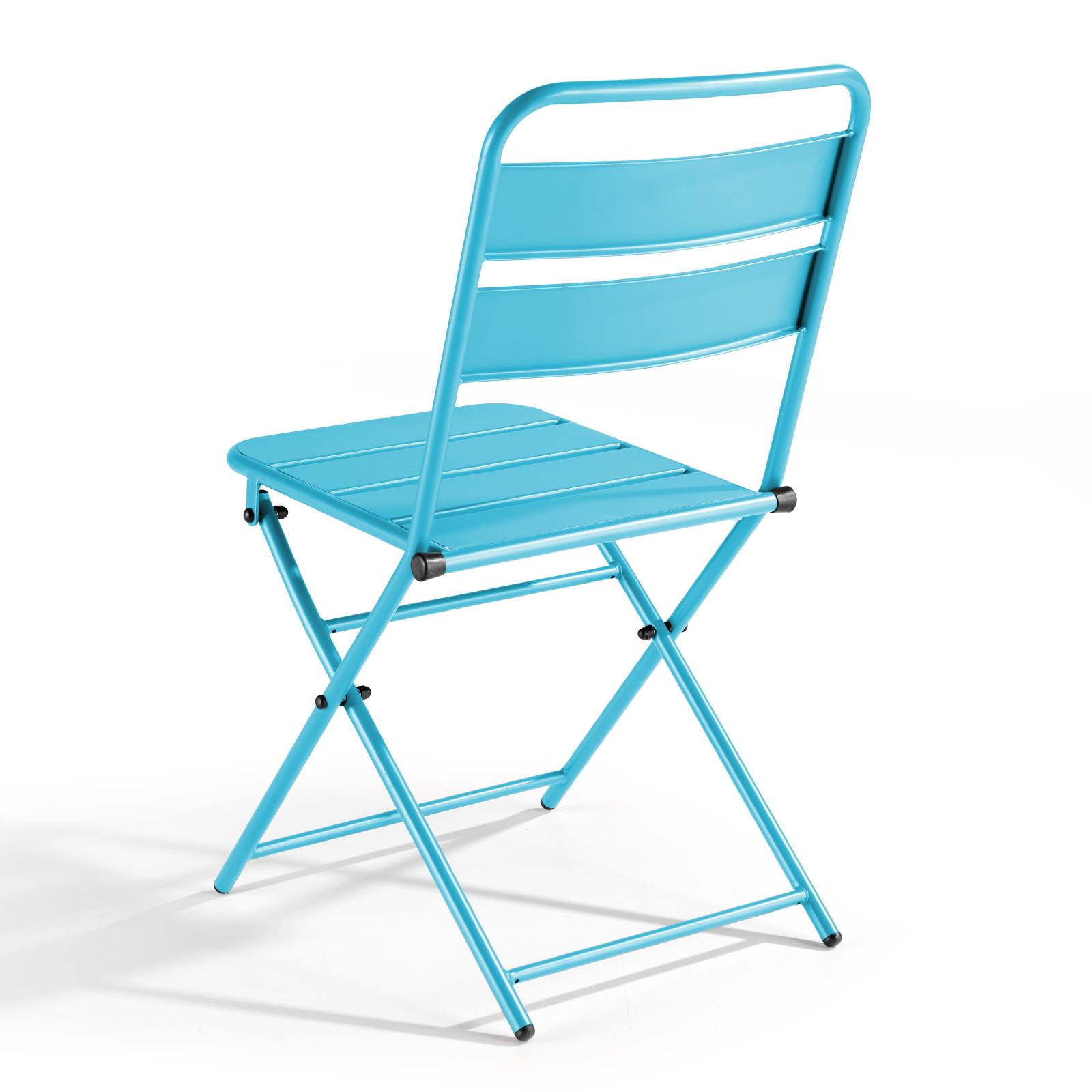 Lot de 2 chaises pliantes en acier thermolaqué Lot de 2 chaises pliantes en acier thermolaqué