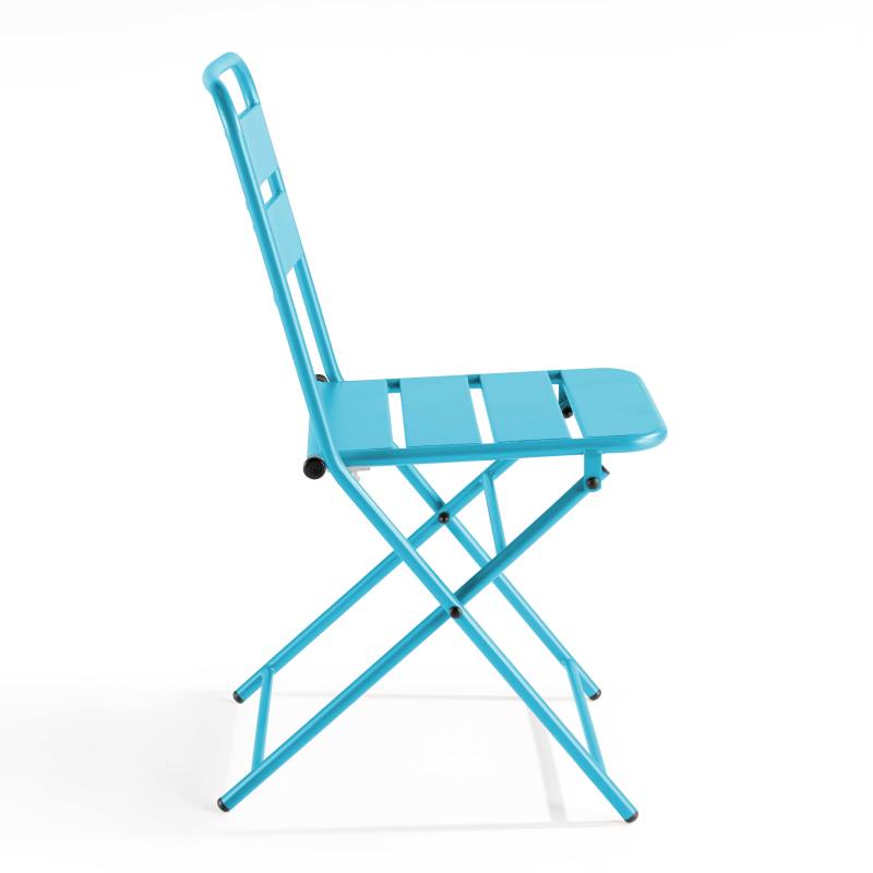 Lot de 2 chaises pliantes en acier thermolaqué