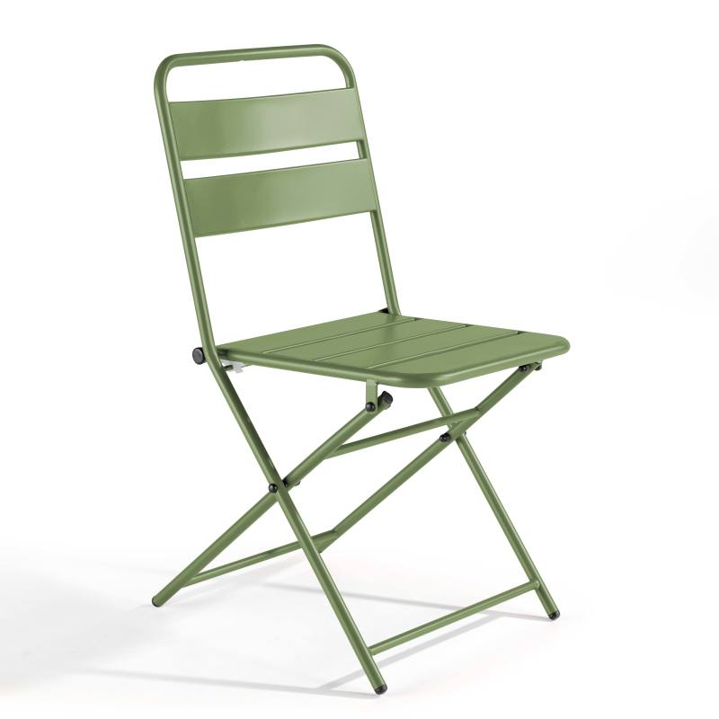 Lot de 2 chaises pliantes en acier thermolaqué
