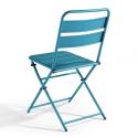 Lot de 2 chaises pliantes en acier thermolaqué