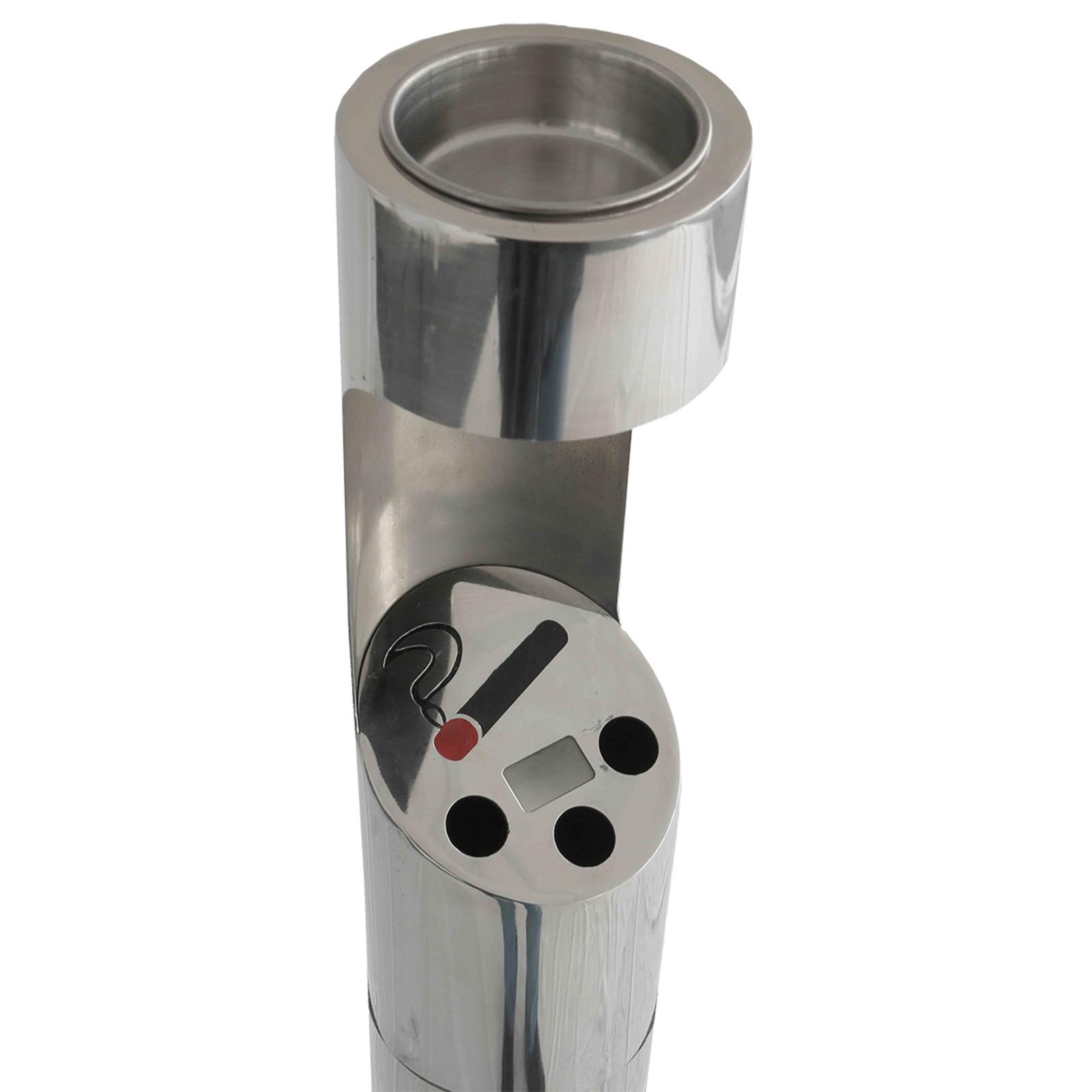 Cendrier extérieur à fixer au sol chrome