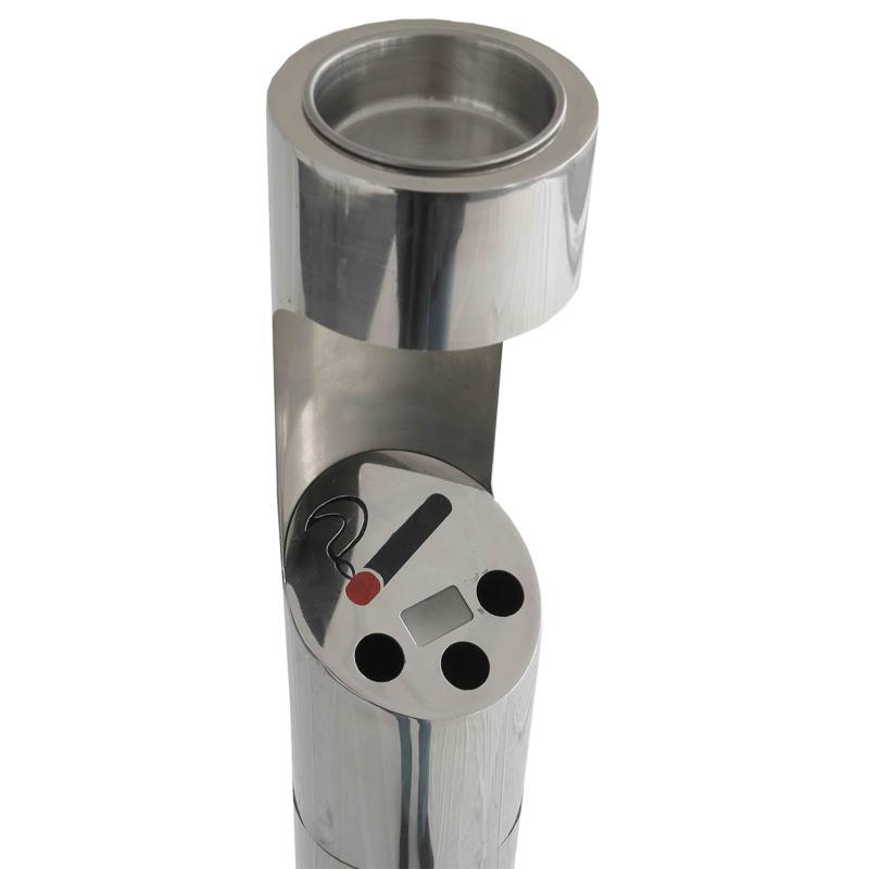 Cendrier extérieur à fixer au sol chrome (2/4)