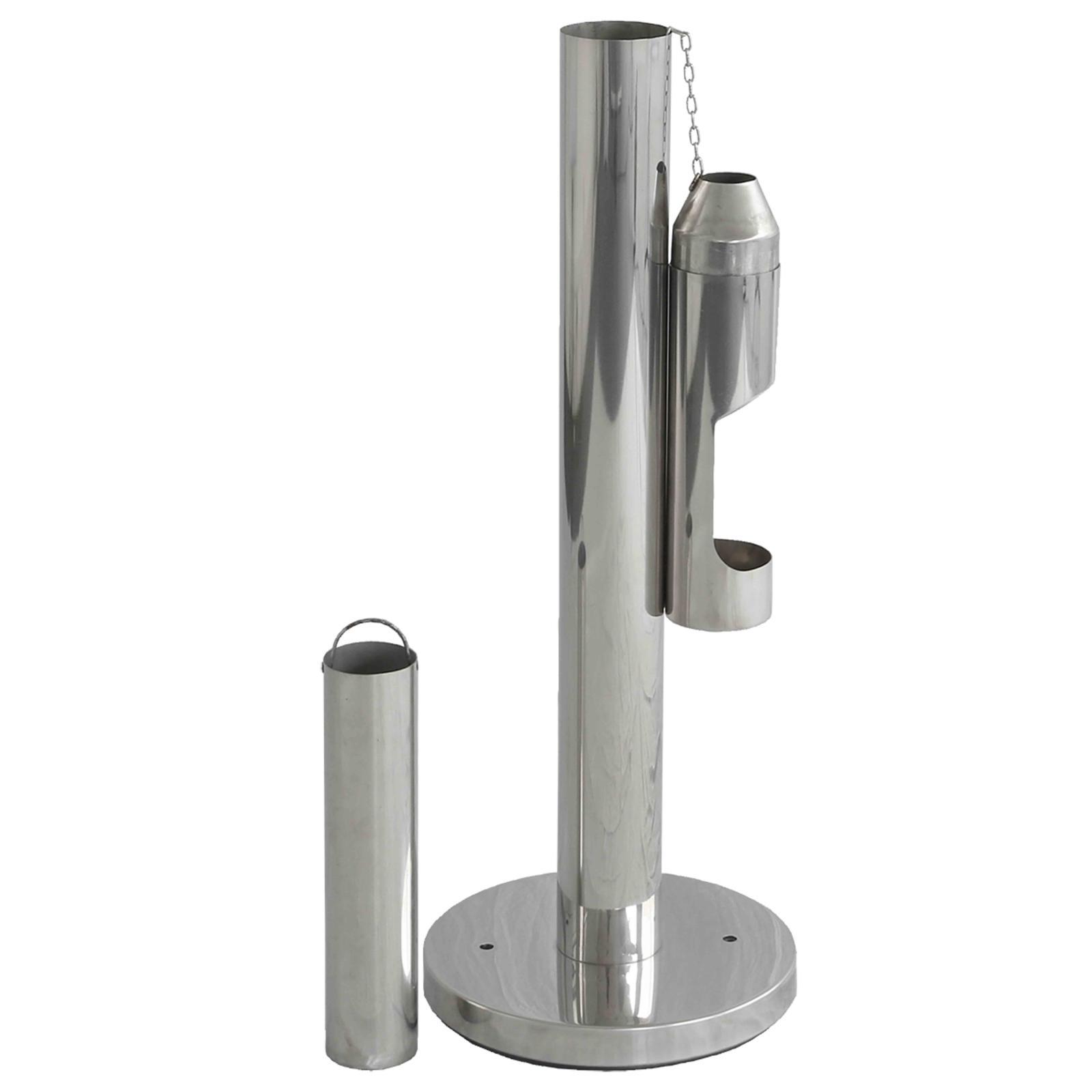 Cendrier extérieur à fixer au sol chrome
