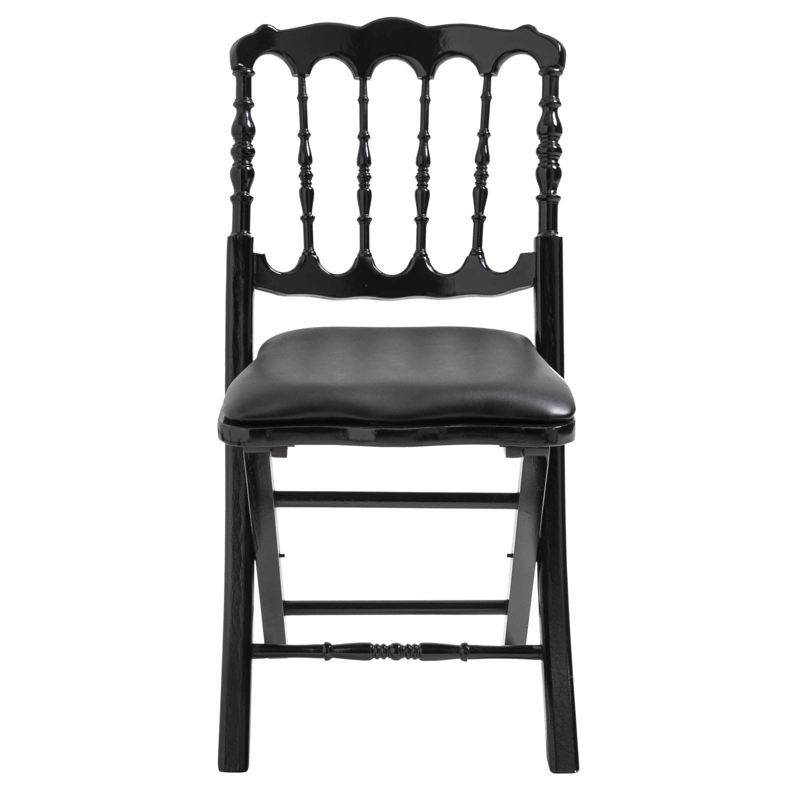 Chaises pliantes noires en bois