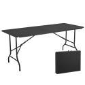 Table pliante noire en PEHD 180 cm - 8 places