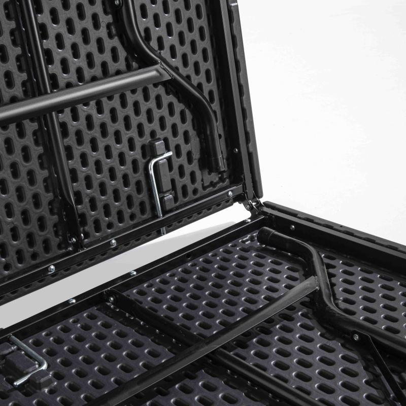 Table pliante noire en PEHD 180 cm - 8 places