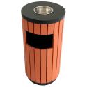 Lot de 2 poubelles bois d'extérieur + cendrier - 29 L
