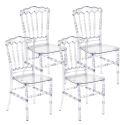 Lot de 4 chaises transparentes ajourées