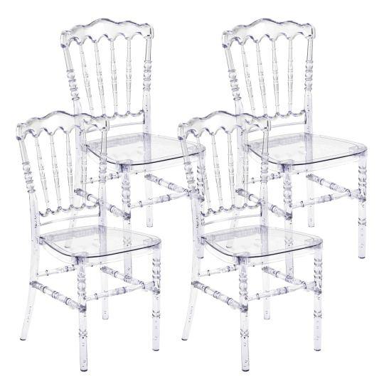 Lot de 4 chaises transparentes ajourées