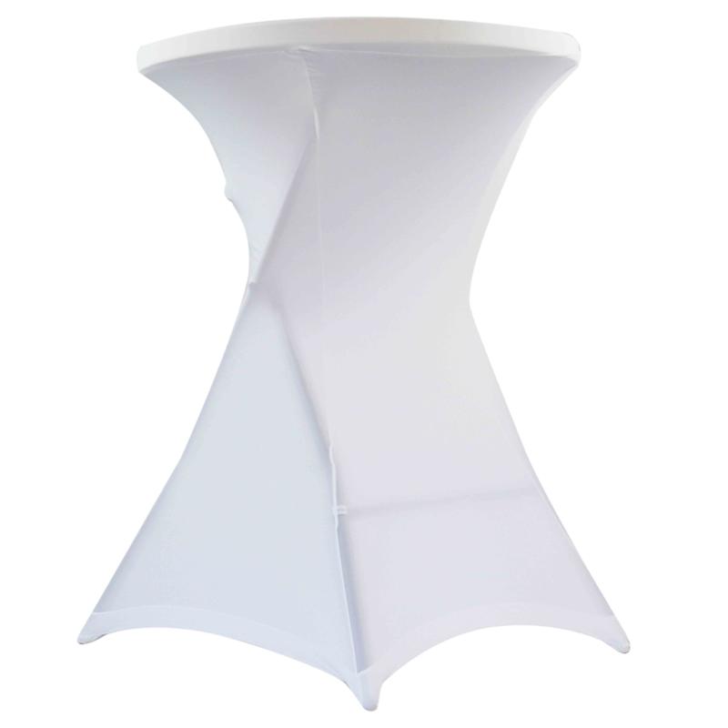 Nappe housse blanche pour mange debout 110x80 cm
