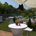 Nappe housse blanche pour mange debout 110x80 cm