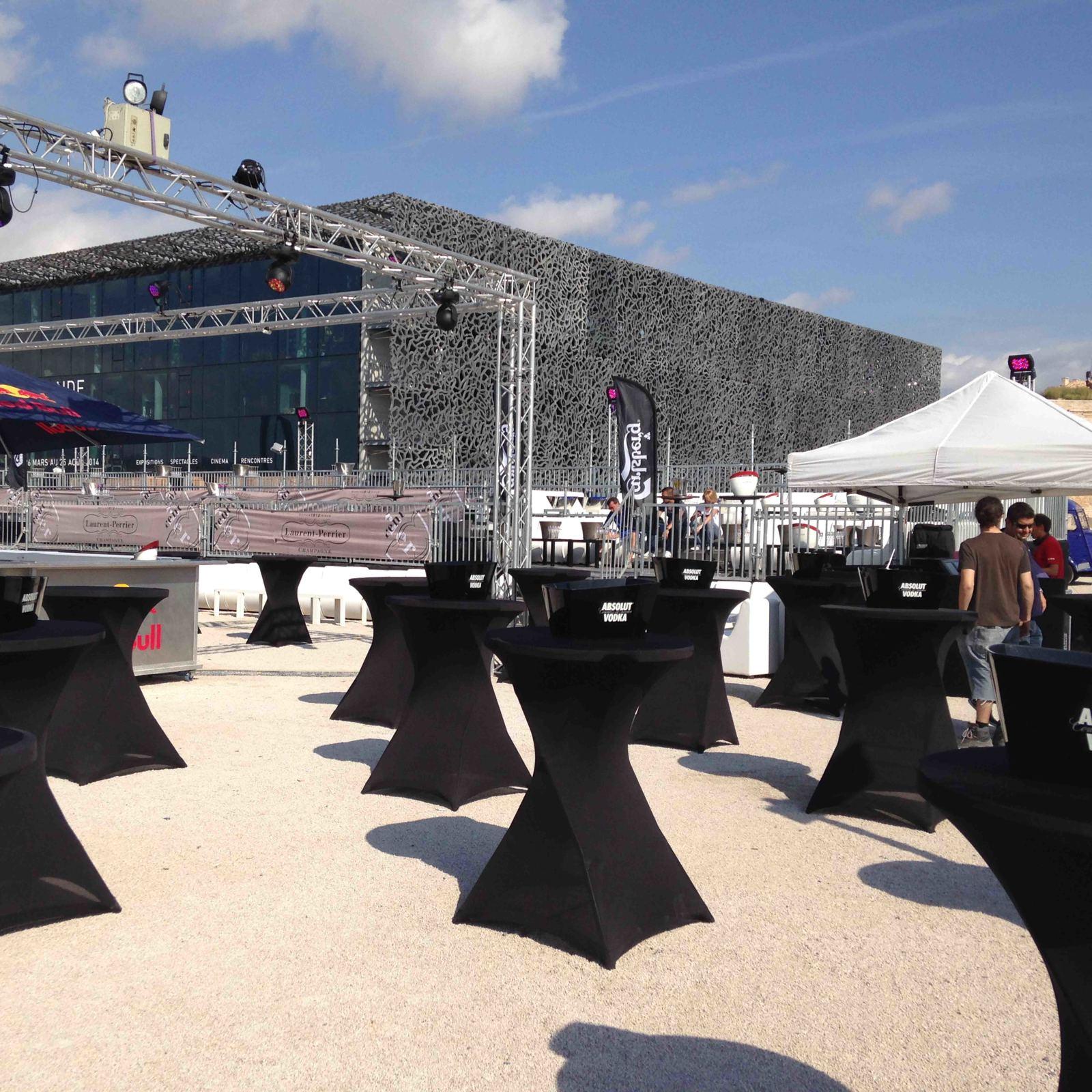 Nappe housse noire pour mange debout 110x80 cm