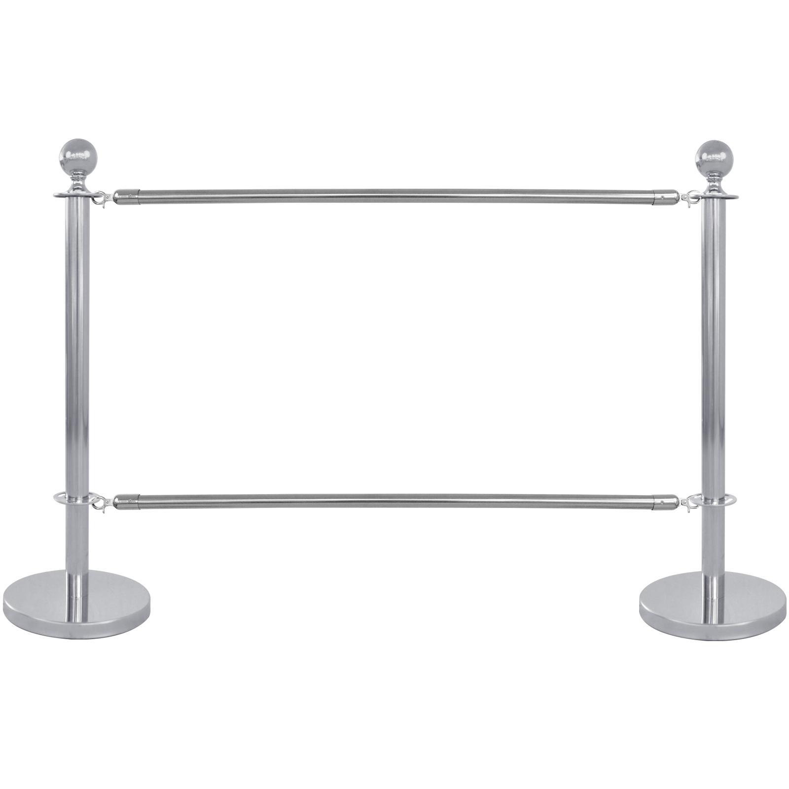 2 Poteaux séparateurs de terrasse chromés 2 Poteaux séparateurs de terrasse chromés