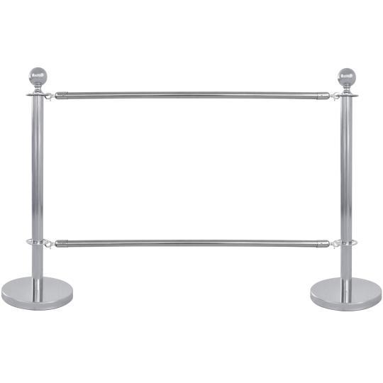 2 Poteaux séparateurs de terrasse chromés