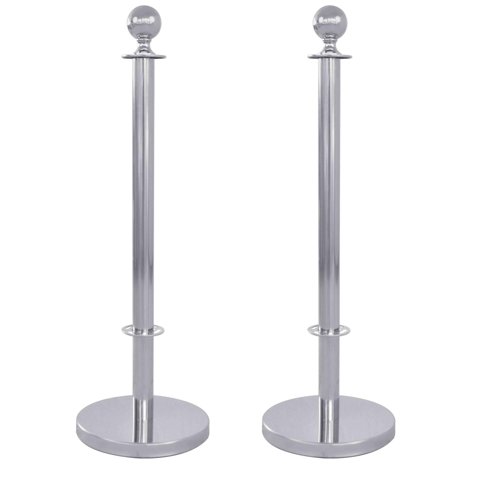 2 Poteaux séparateurs de terrasse chromés
