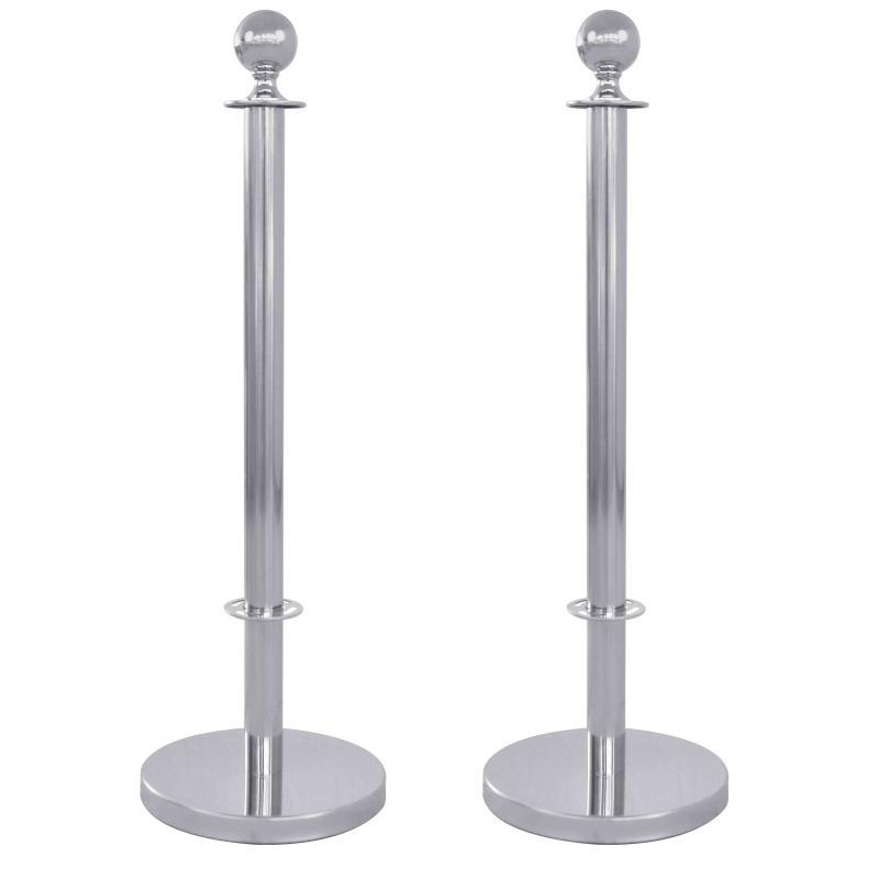 2 Poteaux séparateurs de terrasse chromés