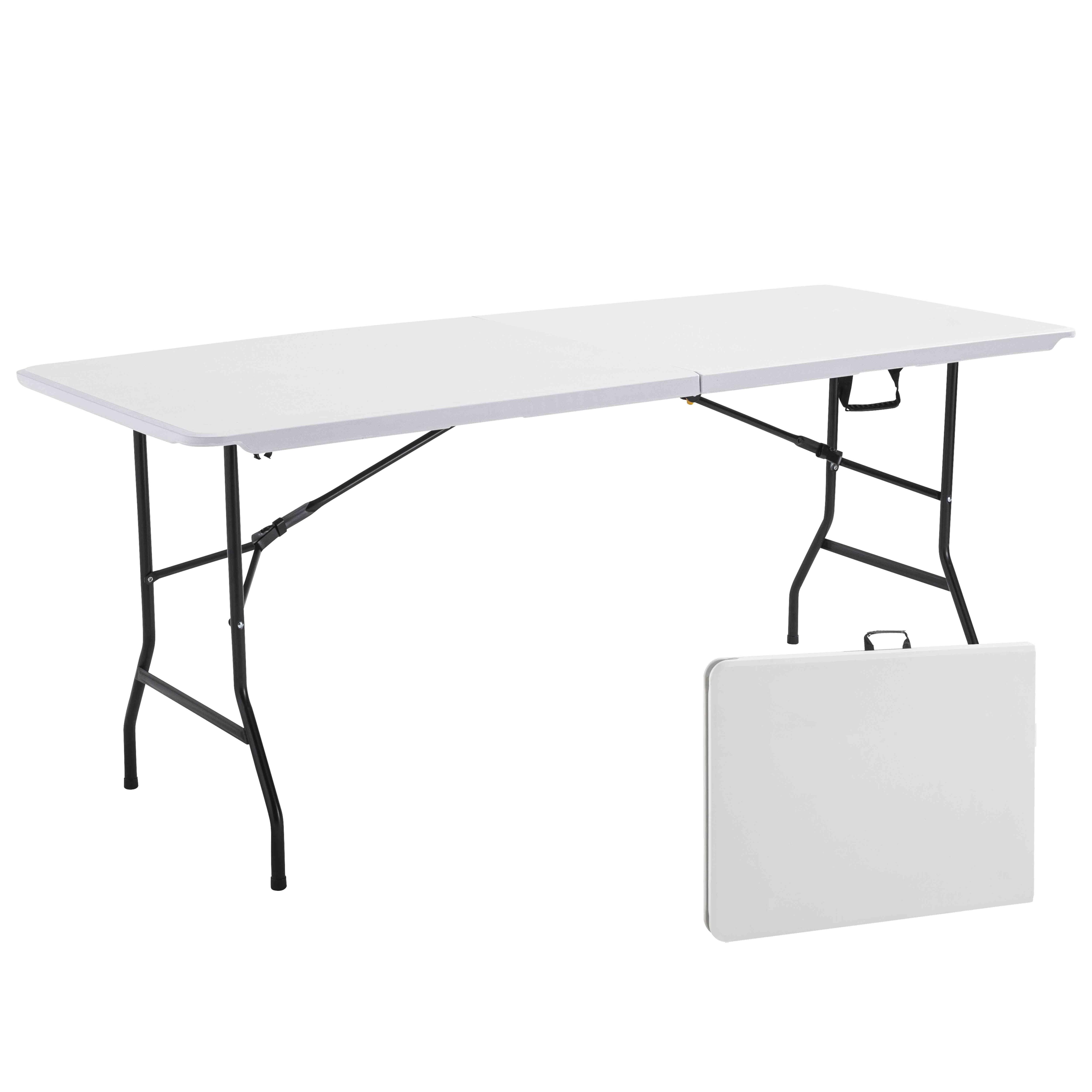 Tables pliantes 180x70 cm en plastique PEHD 8 places format valise - Lot de 20