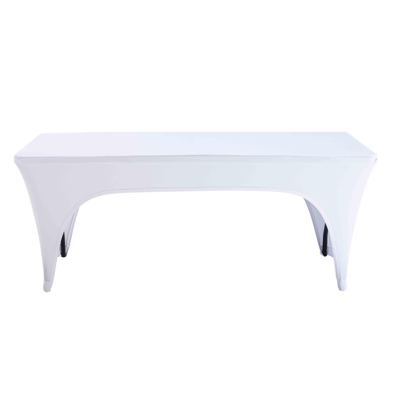 Nappe housse blanche pour table pliante 180cm double ouverture 