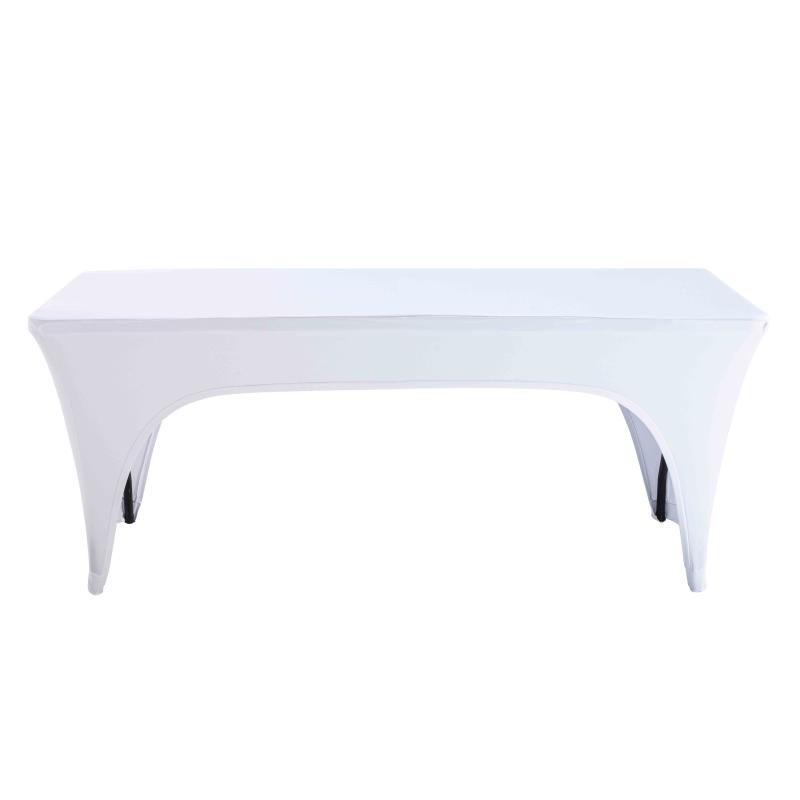 Nappe housse blanche pour table pliante 180cm double ouverture 