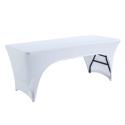 Nappe housse blanche pour table pliante 180cm double ouverture