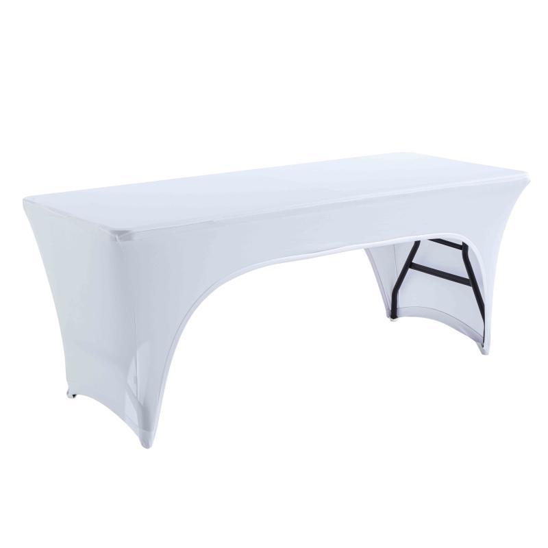 Nappe housse blanche pour table pliante 180cm double ouverture 