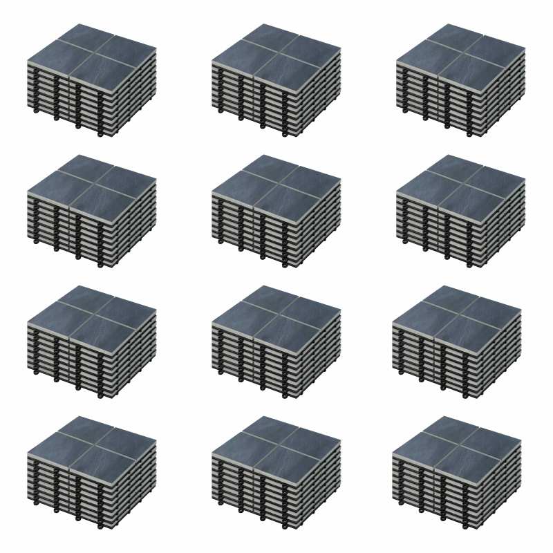 8 Dalles de terrasse en pierre noire 4 carreaux