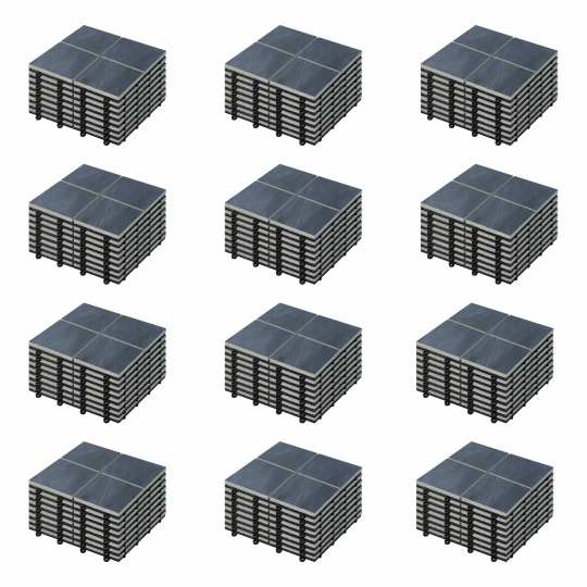 Lot de dalles terrasse clipsables pierre noire 4 carreaux | Mobeventpro