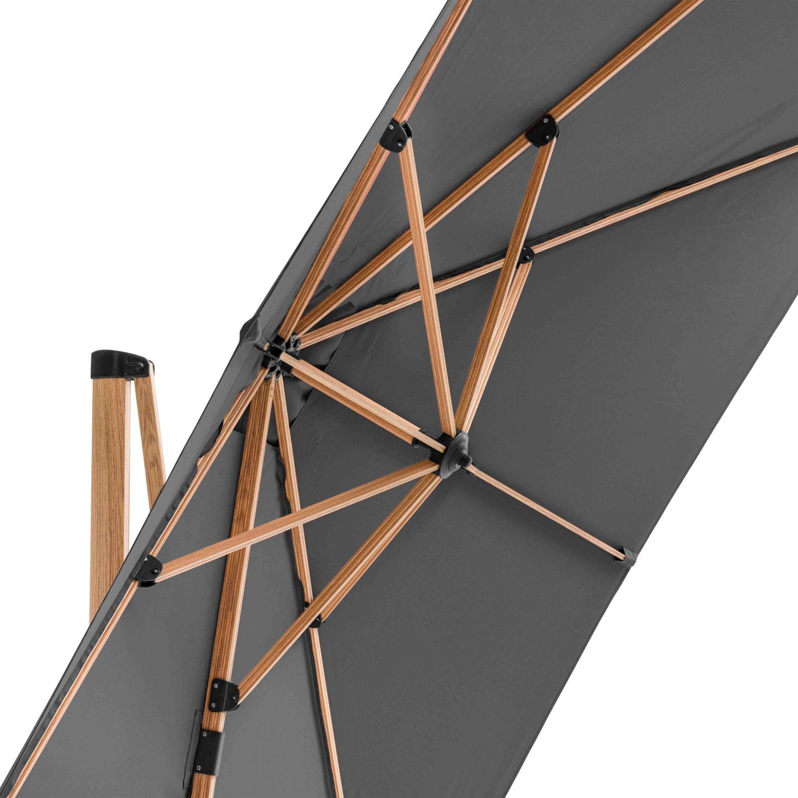 Ensemble parasol déporté (3 x 3m) 250g/m² + dalle à lester sur roues 100L