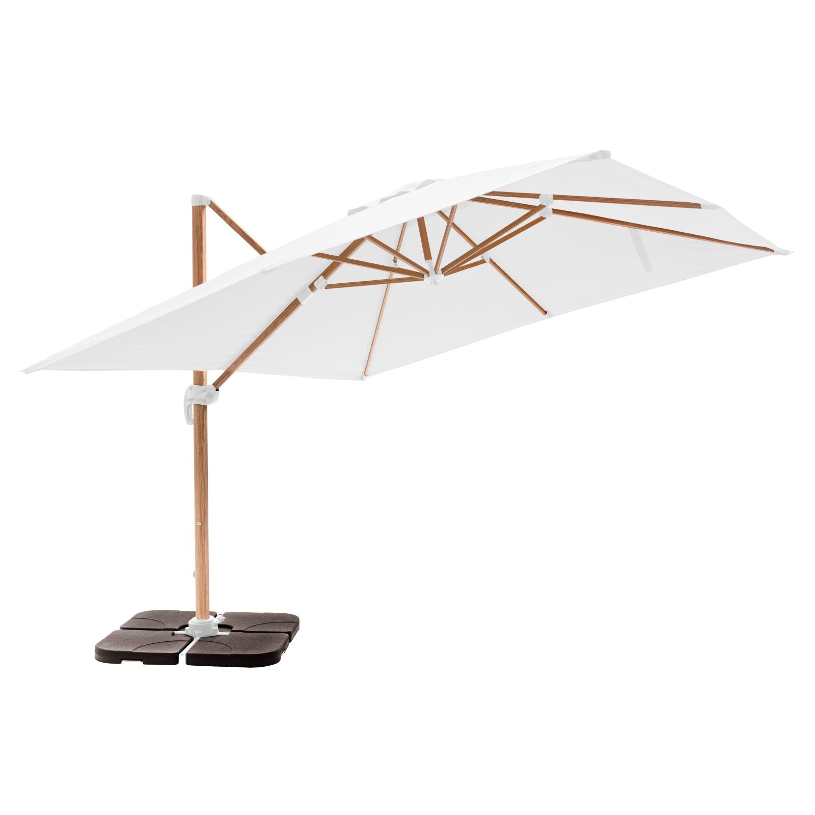 Ensemble parasol déporté inclinable (3 x 3m) 250g/m² + 4 dalles à lester remplissables