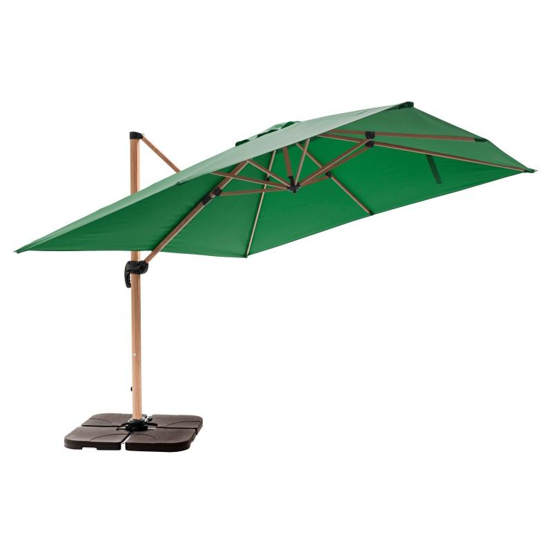 Ensemble parasol déporté inclinable (3 x 3m) 250g/m² + 4 dalles à lester remplissables (2/7)