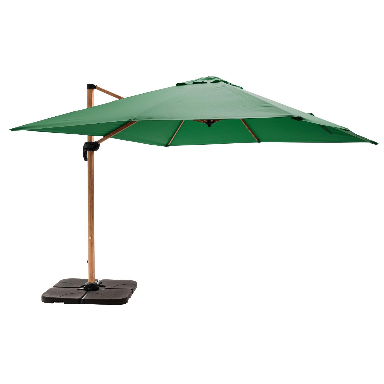 Ensemble parasol déporté inclinable (3 x 3m) 250g/m² + 4 dalles à lester remplissables